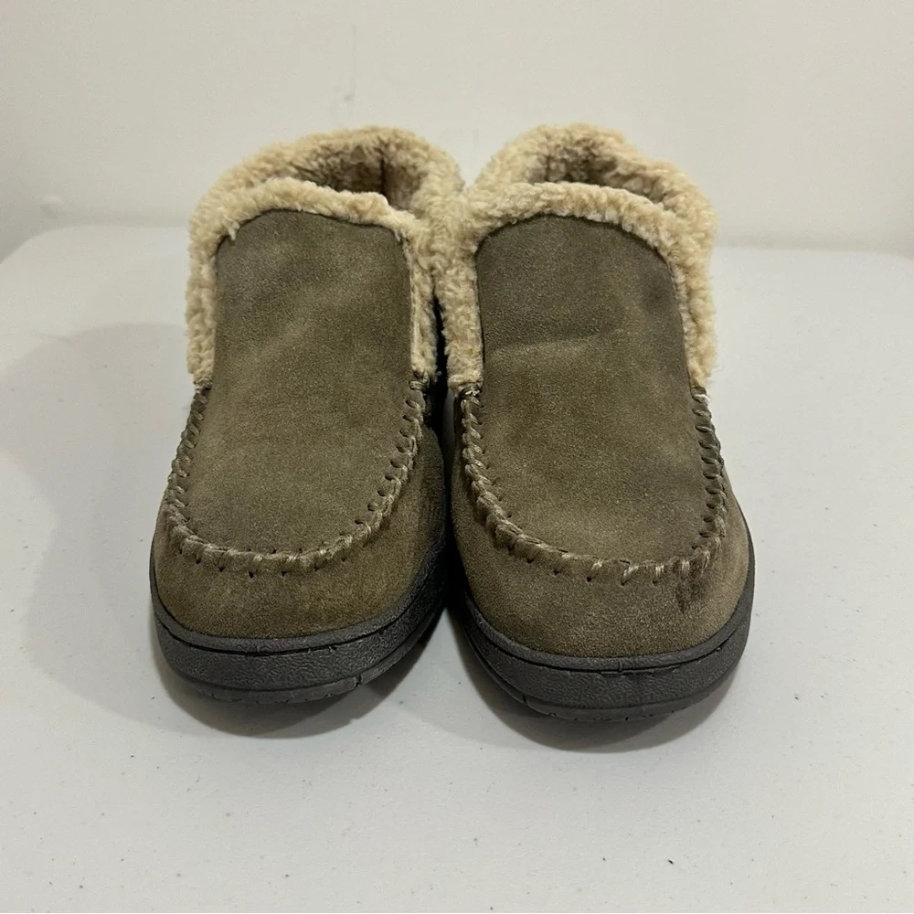 Clarks Mens Suede Leather Sherpa Lined‎ Ankle Bootie Slipper JMH1952 size 10 M